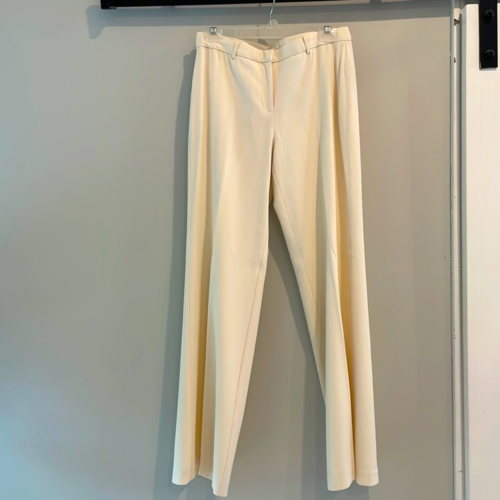 Express stretch wide leg cream wool blend dress slacks.   Size 7/8 Tall.